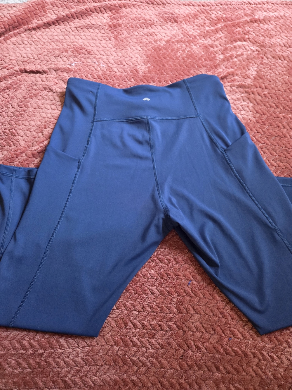 Size Large Blue High-Waist Athletic Leggings